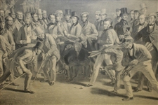 The Golfers A Grand Match Print Engraved by Charles E. Wagstaff - Framed