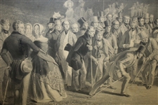 The Golfers A Grand Match Print Engraved by Charles E. Wagstaff - Framed