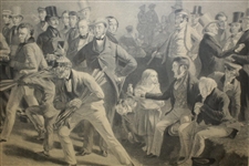 The Golfers A Grand Match Print Engraved by Charles E. Wagstaff - Framed