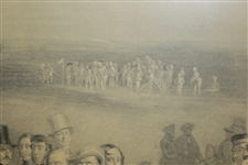 The Golfers A Grand Match Print Engraved by Charles E. Wagstaff - Framed