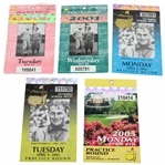 Masters Tournament 2001 (Tues & Wed), 2002 (Mon & Tues) & 2005 (Mon) Tickets - Tiger Wins