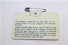 1976 Masters Tournament SERIES Badge #10497 - Ray Floyd Winner