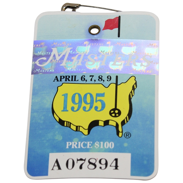 1995 Masters Tournament SERIES Badge #A07894 - Crenshaw Winner & Tiger's Masters Debut