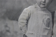 1904 'Mama's Caddie Eats Mother's Bread' Young Boy Framed Photo 