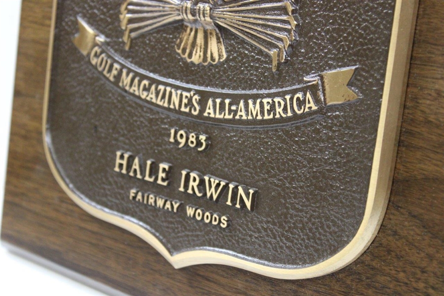 Hale Irwin's 1983 Golf Magazine's All-America Plaque - Fairway Woods