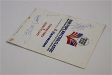 Bob Hope & others Signed 1983 Bob Hope British Classic Starting Times Sheet JSA ALOA
