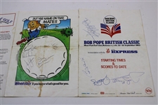 Bob Hope & others Signed 1983 Bob Hope British Classic Starting Times Sheet JSA ALOA