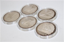 Arnold Palmer 50th Anniversary Encore Bank Five (5) Medallion/Coin Set