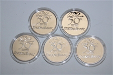 Arnold Palmer 50th Anniversary Encore Bank Five (5) Medallion/Coin Set