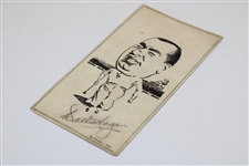 Walter Hagen Signed Tom Dougall 1936 Sketch JSA ALOA