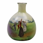 Schwarzburg Porcelain Vase with Lady Golfer in Red Coat Scene