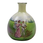 Schwarzburg Porcelain Vase with Lady Golfer in Red Coat Scene