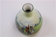 Schwarzburg Porcelain Vase with Lady Golfer in Red Coat Scene