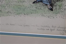 Frank Reynolds Original Lady Golfer...Always Makes Me feel… Pen & Ink Watercolor - Framed