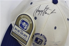 Payne Stewart & Fred Couples Signed Bob Hope Classic Hat w/Sponsor Badge JSA ALOA