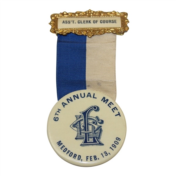 1909 Medford 6th Annual Meet Ass't. Clerk Of Course Medal