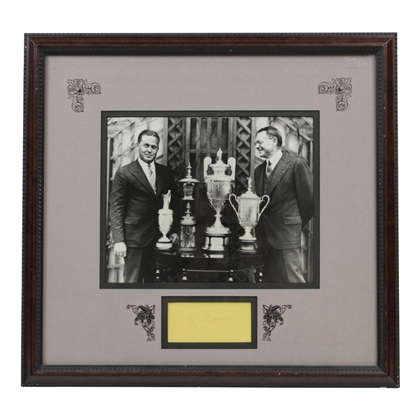Bobby Jones Signed Cut w/Grand Slam Trophies & O.B. Keeler Photo Presentation - Framed JSA ALOA