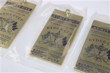 Three (3) Brass 1995 Ryder Cup at Oak Hill Key Rings in Original Packaging