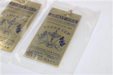 Three (3) Brass 1995 Ryder Cup at Oak Hill Key Rings in Original Packaging