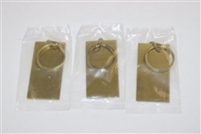 Three (3) Brass 1995 Ryder Cup at Oak Hill Key Rings in Original Packaging