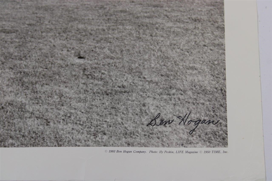 Ben Hogan Signed 1950 US Open at Merion Ben Hogan 1-Iron Poster - 1993 JSA ALOA