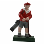 Modern Golfer in Red Jacket Cast Iron Door Stop - 10
