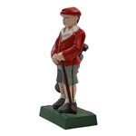 Modern Golfer in Red Jacket Cast Iron Door Stop - 10