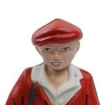 Modern Golfer in Red Jacket Cast Iron Door Stop - 10