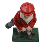 Modern Golfer in Red Jacket Cast Iron Door Stop - 10