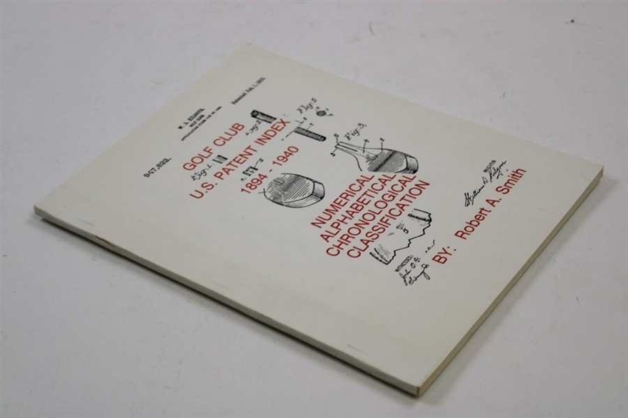 Golf Club U.S. Patent Index 1894-1940' Catalog Book by Robert Smith - 1992