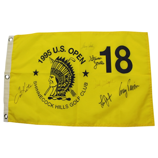 Champion Corey Pavin Signed 1995 US Open Flag with others JSA ALOA