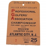 1942 PGA Silver Anniversary Championship at Seaview CC Monday Ticket #7 - Sam Snead Winner