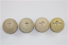 Four Wilson Rubber Core Dimple Golf Balls - 1920s-1960's