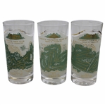 Augusta National, Merion & Oakmont CC Vintage Golf Drinking Glasses 