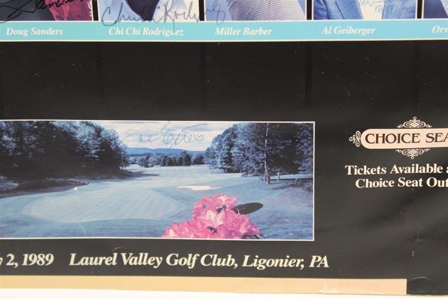 1989 SR. US Open Laurel Valley Broadside Signed by Arnold Palmer, Bob Hope & 20 More JSA ALOA