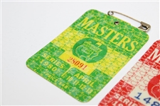 1980 & 1981 Masters Tournament SERIES Badges #28091 & 14838 - Seve & Watson Winners