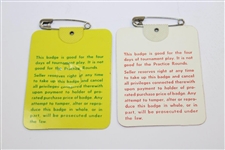 1980 & 1981 Masters Tournament SERIES Badges #28091 & 14838 - Seve & Watson Winners