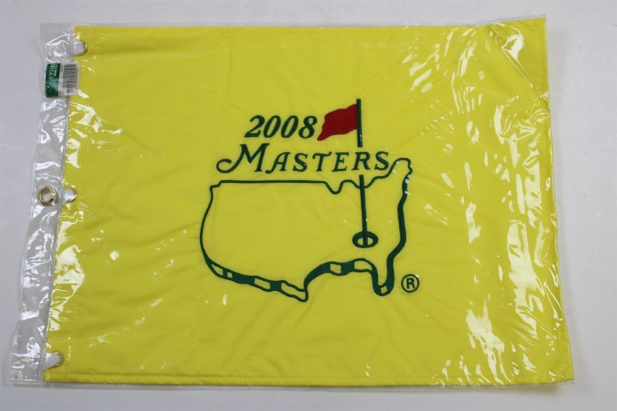 Three (3) 2008 Masters Tournament Embroidered Flags - Trevor Immelman Winner