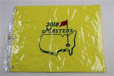 Three (3) 2018 Masters Tournament Embroidered Flags - Patrick Reed Winner