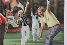 Jack Nicklaus 'The Master of Augusta' Alan Zuniga Ltd Ed 332/1988 Print - Framed