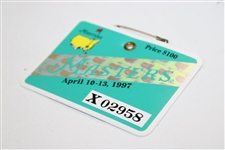 1997 Masters Tournament SERIES Badge #X02958 - Tiger Woods' First Masters Win