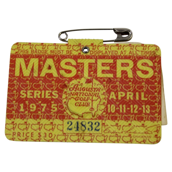 1975 Masters Tournament SERIES Badge #24832 - Jack Nicklaus Winner