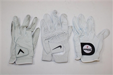 Mark O'Meara, David Duval & Ian Baker-Finch Signed Personal Golf Gloves JSA ALOA