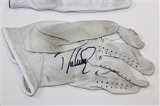 Davis Love III & Lanny Wadkins Signed Personal Golf Gloves JSA ALOA