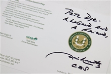 Jim Nantz Signed & Personalized Urbana CC Official Scorecard In Pete Dye's Memory JSA ALOA