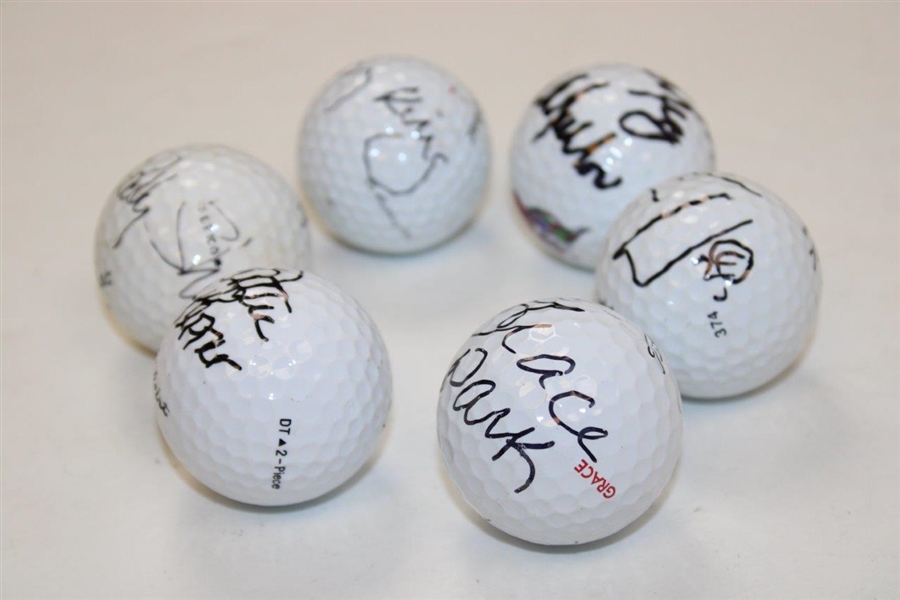 LPGA Hall of Famers Sheehan, Pepper, Park, King, Mallon & Webb Signed Golf Balls JSA ALOA