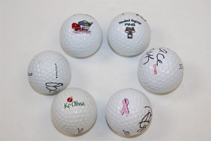 LPGA Hall of Famers Sheehan, Pepper, Park, King, Mallon & Webb Signed Golf Balls JSA ALOA