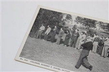 1942 Postcard Colonel Robert T. Jones (Bobby) Tees Off Augusta, Ga.