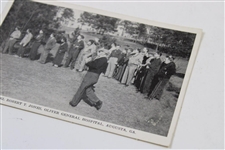 1942 Postcard Colonel Robert T. Jones (Bobby) Tees Off Augusta, Ga.