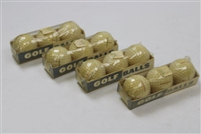 Dozen Harbucks Sporting Goods Golf Balls w/4 Sleeves of 3 in Original Box & Price Stickers